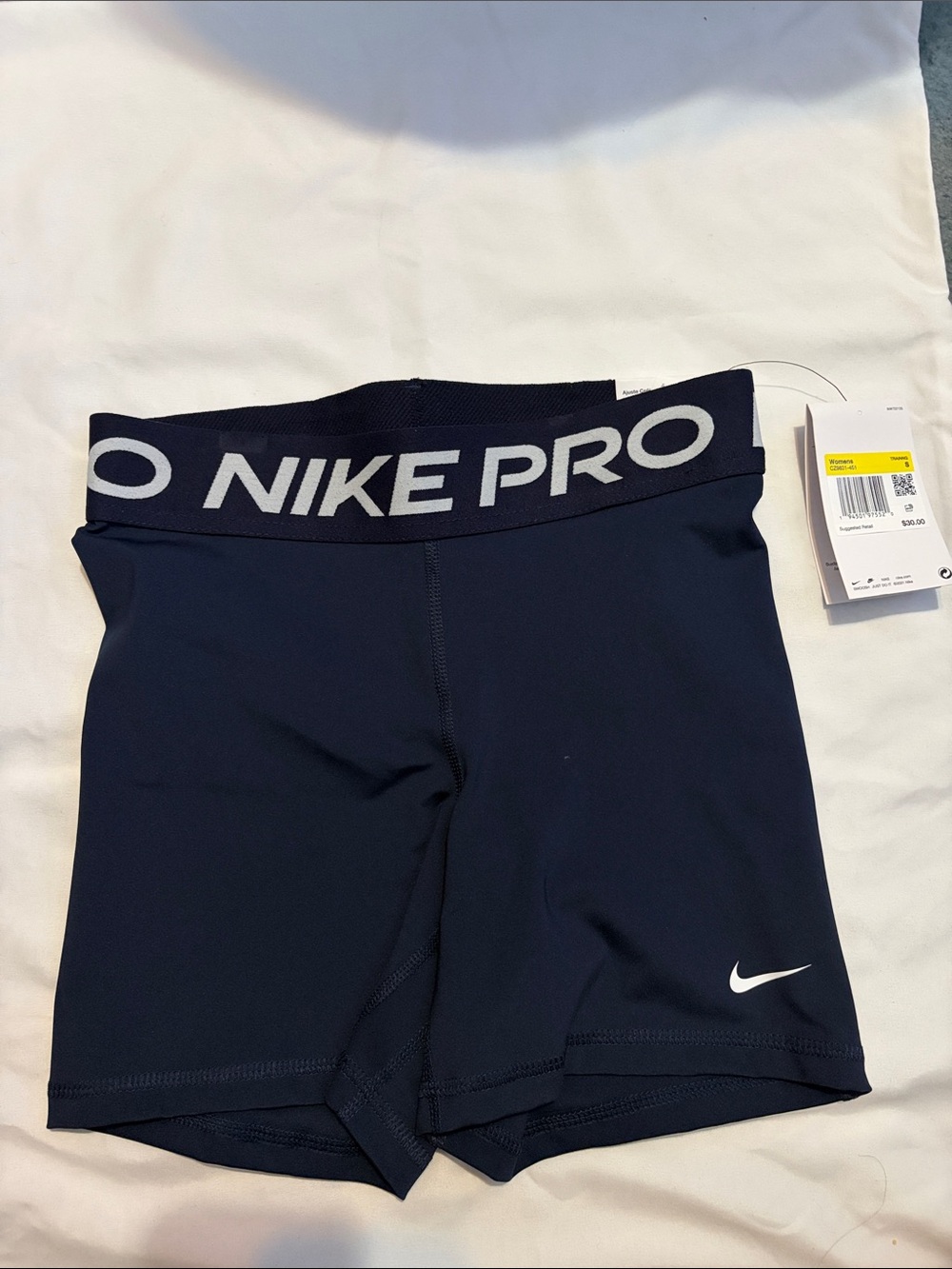 Nike Pro Navy and White Compression Shorts